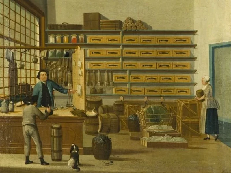 1753-Andreas Grendel - Interno di un negozio di vernici